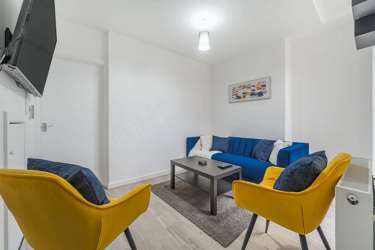 The bright lounge at Jen's Liverpool house